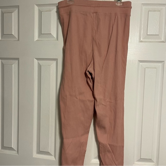 Anthropologie Daily Practice Ribbed Pink Joggers - Picture 2 of 5
